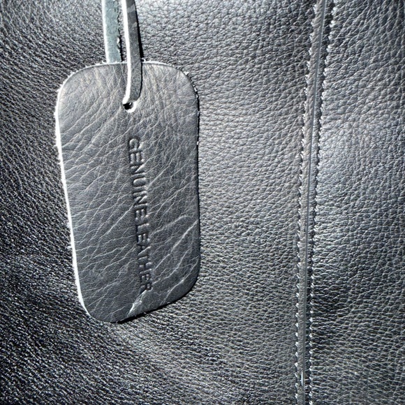 Kenneth Cole Dark Leather Messenger Bag - Picture 3 of 10